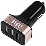 Car Charger,Qisan Cigarette Lighter 3 USB Port 3.4A 17W Output Car Charger for Smart Devices