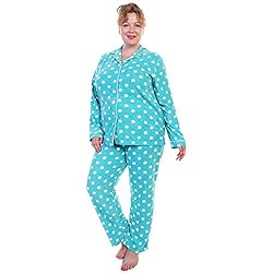 Angelina Cozy Pajama Set, 91156_Aqua Dot_Medium