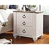 Ashley Furniture Signature Design - Willowton Nightstand - Rustic Farmhouse Style - White Wash