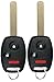 2X KeylessOption Key Fob Replacement for 2005 2006 2007 2008 2009 2010 2011 2012 2013 2014 Honda Odyssey LX Ridgeline Fit Keyless Entry Remote Control, 3-Button OUCG8D-380H-A, Locksmith Required