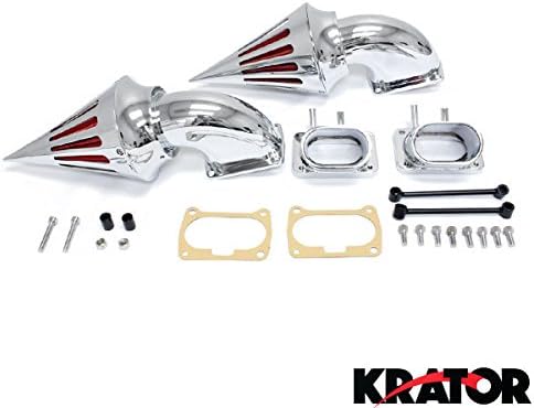 Krator Chrome Dual Spike Air Intake Cleaner - Plus Filter Compatible with Suzuki Boulevard M109 (All Years)