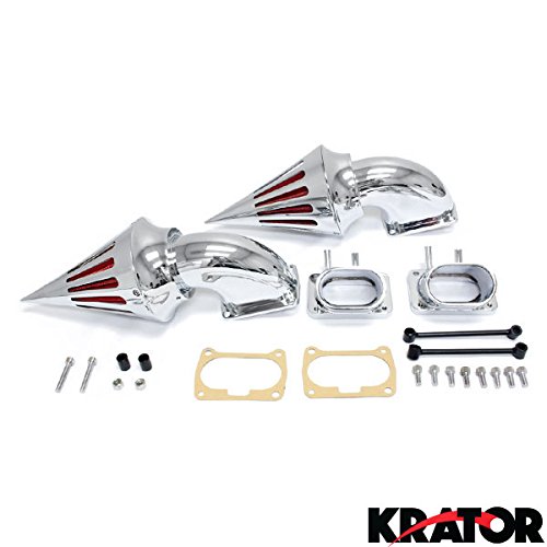 Krator Chrome Dual Spike Air Intake Cleaner - Plus Filter Compatible with Suzuki Boulevard M109 (All Years)