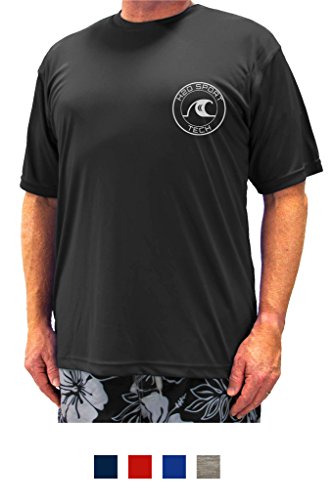 H2O Sport Tech Swim Shirt - Short Sleeve Black 5XLT #753A