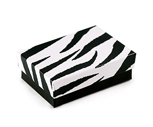 Zebra Print Cotton Filled Jewelry Box #32 (Pack of 100)