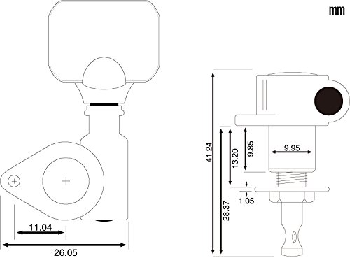 Grover Original "Milk Bottle" Style Rotomatic Tuners - 3+3 Chrome