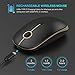 Type C Wireless Mouse, Jelly Comb Dual Mode 2.4Ghz Rechargeable Slim Wireless Mouse with Nano USB and Type C Receiver for PC Laptop, MacBook pro, MacBook air, iMac and More-MS05 (Black and Gold)