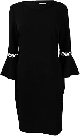 black bell sleeve dress