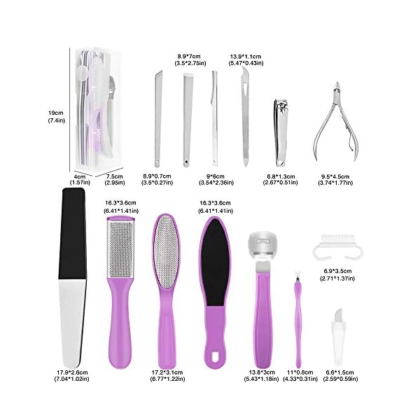 16-in-1-Professional-Foot-File-Pedicure-Kit-hicoosee-Nail-Toenail-Clipper-Dead-Foot-Skin-Remover-for-Foot-and-Hand 16 in 1 Professional Foot File Pedicure Kit, hicoosee Nail Toenail Clipper Dead Foot Skin Remover for Foot and Hand