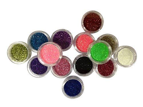 TOPBeauty 24Pcs Loose Glitter Eyeshadow Face Body Painting Paint Craft Nail Art,Makeup Phone Nail Art Pigment Glitter Powder, Mixed Colors Shimmer Mineral Eye Shadow Dust Powder Makeup Party Cosmetic Set