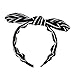 Sea Team Wire Headband Stylish Retro With Bow-tie Stripe Print for Women and Girls Black and White