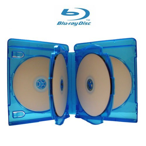 (1) Empty 22mm Thick 5 Disc Capacity Blue Replacement Cases for BluRay