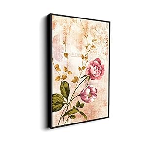 Canvas Wall Art for Living Room, Bedroom Vintage Flower Framed Canvas Prints for Home Decoration Ready to Hang - 16"x24" inches