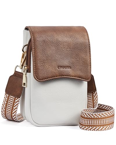 CHOLISS Cell Phone Crossbody Purse Small Cross Body Bag for Woman Leather Travel Wallet Shoulder Handbags with Card Slots
