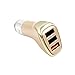 POTENCO 3-Port (QC 3.0+2Smart 2.4) Car Charger, Fast Charge 3.0 Technology Car Charger for iPhone 7 7PLUS, iPad Air/Mini/Pro, iPod Touch 6th, samaung:S5,S6,NOTE5,NOTE7, HUAWEI P8,P9 (gold)