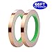 Oubaka 2 Pack Copper Foil Tape,(0.5inch X 66 FT) Double-Sided Conductive Copper Tape with Adhesive for EMI Shielding,Paper Circuits,Electrical Repairs,Grounding