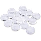 efivs arts 20PCS Transparent Glass Cabochons, Clear Glass Dome Tile Cabochon Half Round Flat Clear 1.57 Inch/40mm Non-calibrated Round for Photo Pendant Making DIY Decor Souvenir Gift