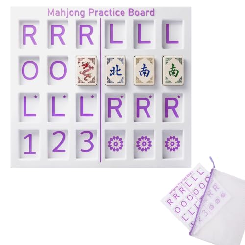 TJCENXIN Solo Mahjong Board Practice with Bag 3D Printed Solo Mahjong Tray Training Tool Teaching Aid Improve Skills Solo Play for Beginners & Casual Players (8.6 * 7.6 inch, Purple Floral) at Amazon