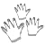 Hands Cookie Cutter - Stainless Steel,Set of 2, 1" Deep
