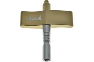 KAISH Gold Universal Drum Tuning Key Wrench Drum Tuner Key with Steel Rod for Acoustic/Electronic Drums 〝T〞Style