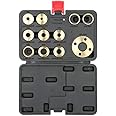 BTER Router Template Guide Set, 11pcs Solid Brass Template Guide Bushing Set, Portable Router Guide Bushing Kit with Carrying Case, Lock Nuts & Template Guide Adapter for Hinge Routing, Dovetailing