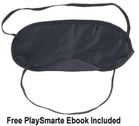 Playsmarte Flat Eye Mask Pillow Blindfold Natural Sleep Aid Eye Relaxer Super Smooth Lightweight Gentle Easy To Adjust 100% Light-blocking For Men Women Children Shift Worker, Black Color, New