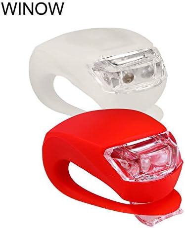 WINOW Bike Light-Waterproof Powerful High Intensity Bicycle Headlight and Taillight , Multi-purpose Durable Frog LED Bike Flashlight for Cycling Safty,Easy to Install (1pc Red &amp; 1pc White)