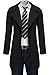 COOFANDY Men's Fashion Classic Wool Blend Double Breasted Pea Coat,Black,Large