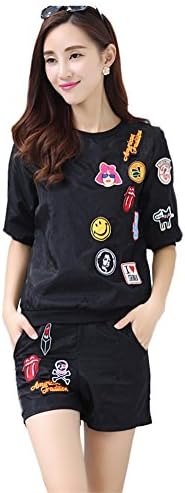 Prettyapparel Women's Summer Influx Korean Fashion Casual Short-sleeved Suit