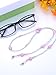 Hestya 4 Pieces Acrylic Eyeglass Neck Cord Beaded Reading Glasses Sunglasses Chains and Straps Eyewear Holder for Women, 4 Colors