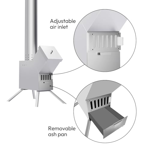 ECOPOOLTECH Wood Heat Pump, Pool Heater, Wood-fired Heat Pump, Ideal for Outdoor Small Swimming Pools and Hot Tubs, Continuous Wood-fired Heating