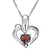 Sterling Silver Garnet Heart Pendant (0.90 CT) With 18 Inch Chain