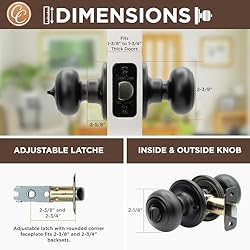 Copper Creek Matte Black Door Knobs - Round