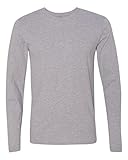 Next Level Mens Premium Fitted Long-Sleeve Crew Tee (N3601) -HEATHER GR -L