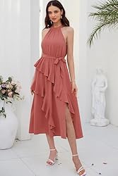 GRACE KARIN Women's Flowy Summer Dress Solid Color
