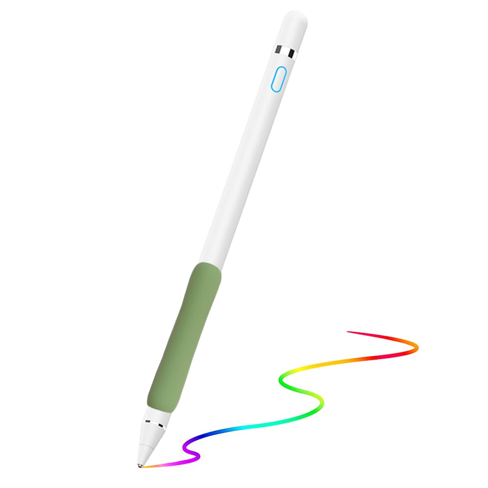 Stylus Pen for iPad, DOGAIN Stylus Pen for Touchscreen with Green Grip, Digital Active Fine Point Pen for Drawing/Writing/Playing, iPad Pencil Compatible with iOS/Android and Other Tablets