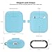 Camyse Airpods Case, Airpod Silicone Skin Cases Cover, Full Protective Durable Shockproof Drop Proof with Keychain Compatible with Apple Airpods 2 & 1 Charging Case,Airpods Accesssories (Sky Blue)