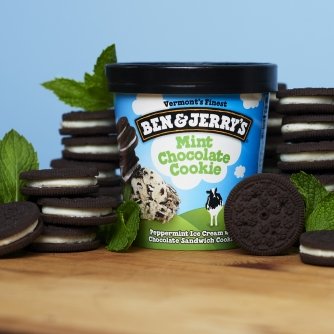 Ben & Jerry's - Vermont's Finest Ice Cream, Non-GMO - Fairtrade - Cage-Free Eggs - Caring Dairy - Responsibly Sourced Packaging, Mint Chocolate Cookie, Pint (4 Count)