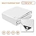 TANG Sunshades Depot 12 x 16 Feet Heavy Duty 10 Mil White Cover Tent Shelter Camping Tarpaulin Multi Purpose Waterproof Poly Tarp Cover Reinforced Rip-Stop with Grommets