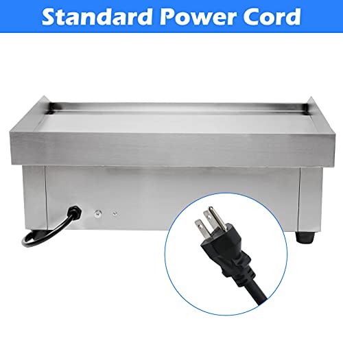 22" Electric Countertop Flat Top Griddle, 110V 3000W NonStick