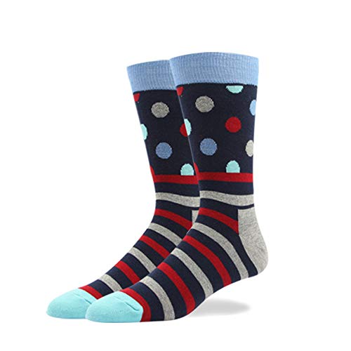 Odor Resistant Men Dress Crew Socks Cute -Funky Colors Novelty Style Pattered (BSK68-M-dark green 5 pairs, US Men Size 8-12/EU 41-46) - Thumbnail 3