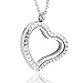 PiercingJ Round Heart Stainless Steel Locket Floating Charm Pendant Necklace - 21.5