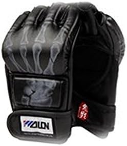 HAPPYLIYA Half Finger Boxing Gloves Sanda Fighting Sandbag Gloves MMA UFC, Black with Skull Fingers