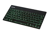 SHARKK Backlit Bluetooth Wireless Bluetooth 3.0 Ultra-Slim Keyboard with Built-in Lithium Battery and 7 Back-Light Color Options Backlights for iOS, Android and Windows (Black)