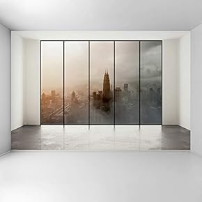 Wall Mural 3D Cityscape Removable Wallpaper Wall Sticker for Bedroom Living Room - 66x96 inches