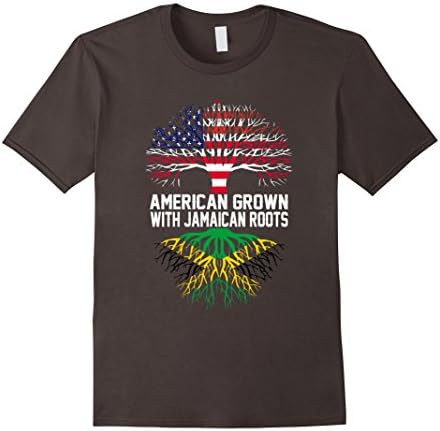 Men's Jamaica Shirt - American Grown with Jamaican Roots T-Shirt Small Asphalt