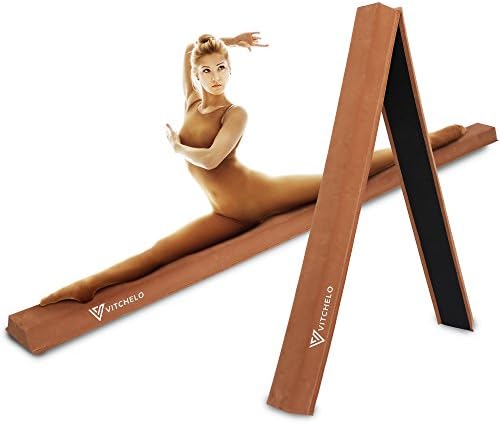 Folding Gymnastics Balance Beam 9ft Long for Kids Toddlers Training Indoor at Home - Build Confidence in Your Child Tumbling Practice Performance - Suede Floor Balancing Beam Lightweight Portable