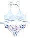 RXRXCOCO Womens Padded Push-up Bikini Set Bathing Suits Two Pieces Swimsuit Pink