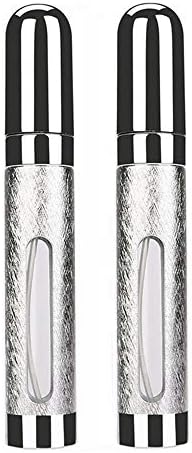 Kashyk 2Pcs 12ML Portable Perfume Atomizer Empty Bottle, Luxurious Clear Bow Pattern Lovely Travel Portable Mini Metal Anti-Fall Perfume Bottle Spray Scent Pump Case Hand Luggage Little Bottle