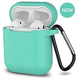 AirPods Case,SATLITOG Protective Silicone Cover Compatible with Apple AirPods 2 and 1(Not for Wireless Charging Case)(Mint Green)