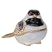 Chickadee Bird Trinket Jewelry Box Enameled Box Crystals Figurine Bird Decor Gifts Necklace Holder
